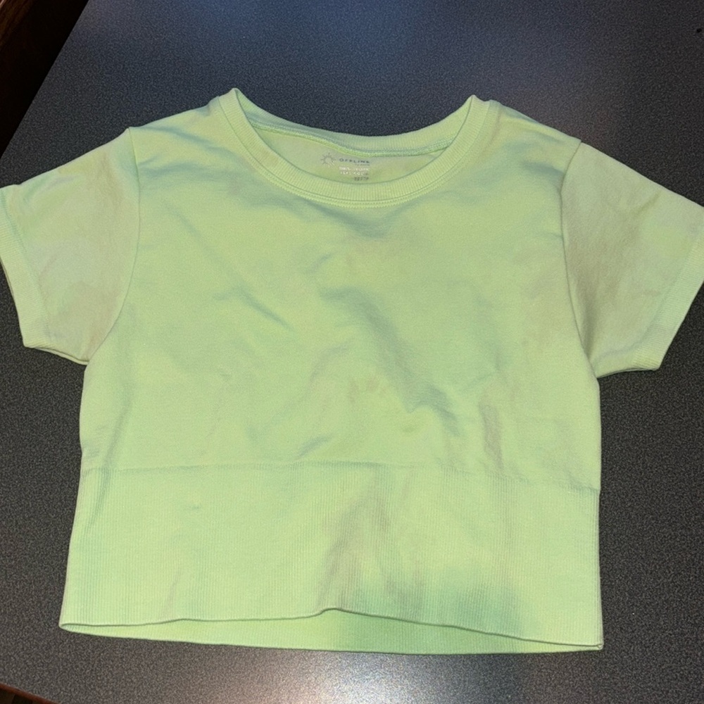 Aerie athletic shirt bright green crop